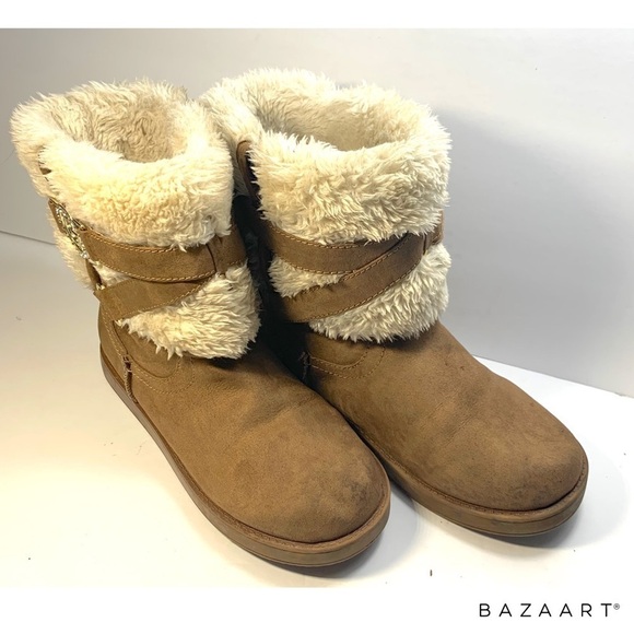 G by Guess Faux Suede & Fur Ankle Boots Sz: 6M - Picture 3 of 8